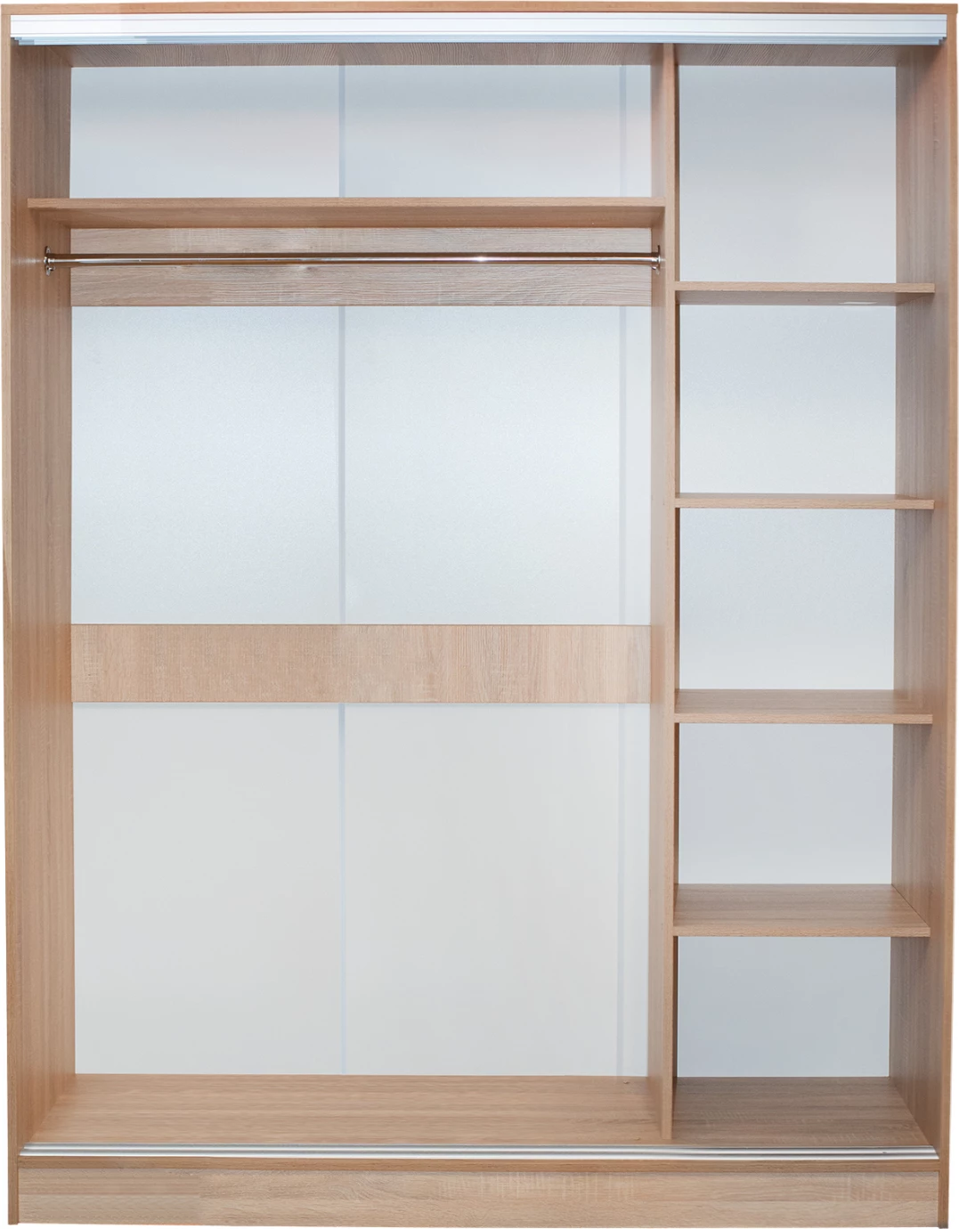 Garderobna omara 180x60x210 drsna vrata z ogledalom sonoma hrast FH2437