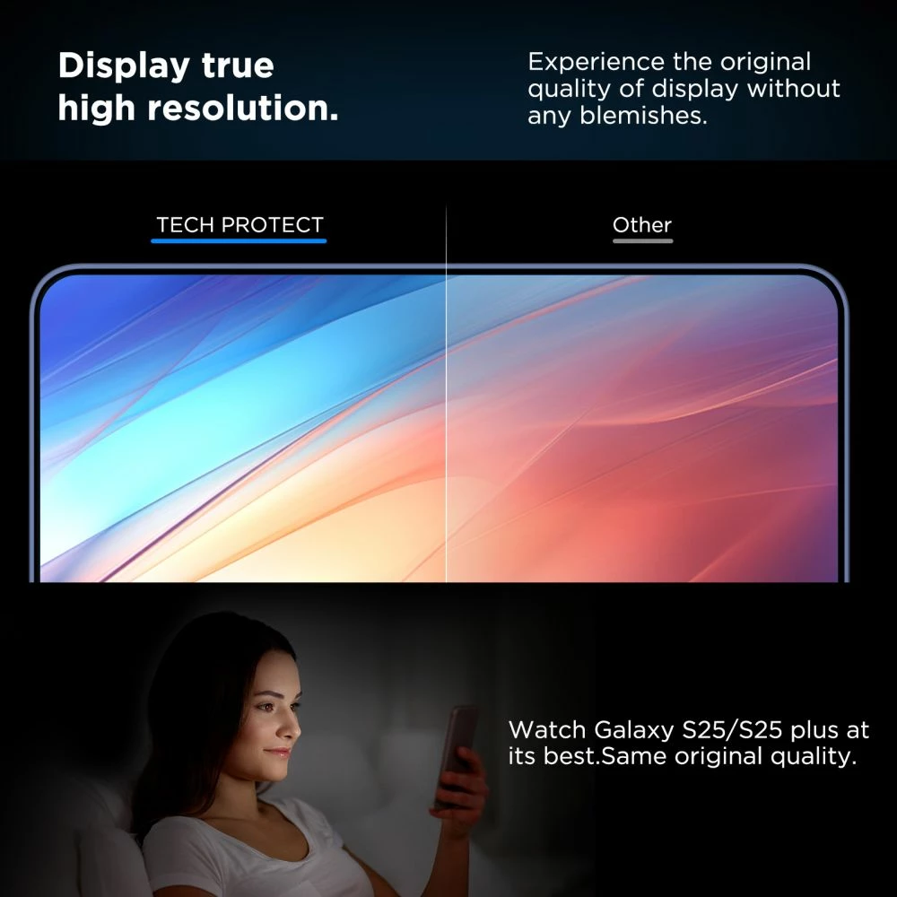 Zaščitno steklo Tech-Protect Quick Set+ za Samsung Galaxy S25, prozorno, komplet 2 kosa
