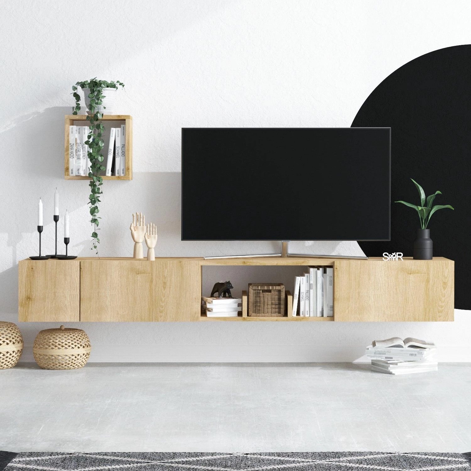TV enota, safir hrast Hanah Home Avior