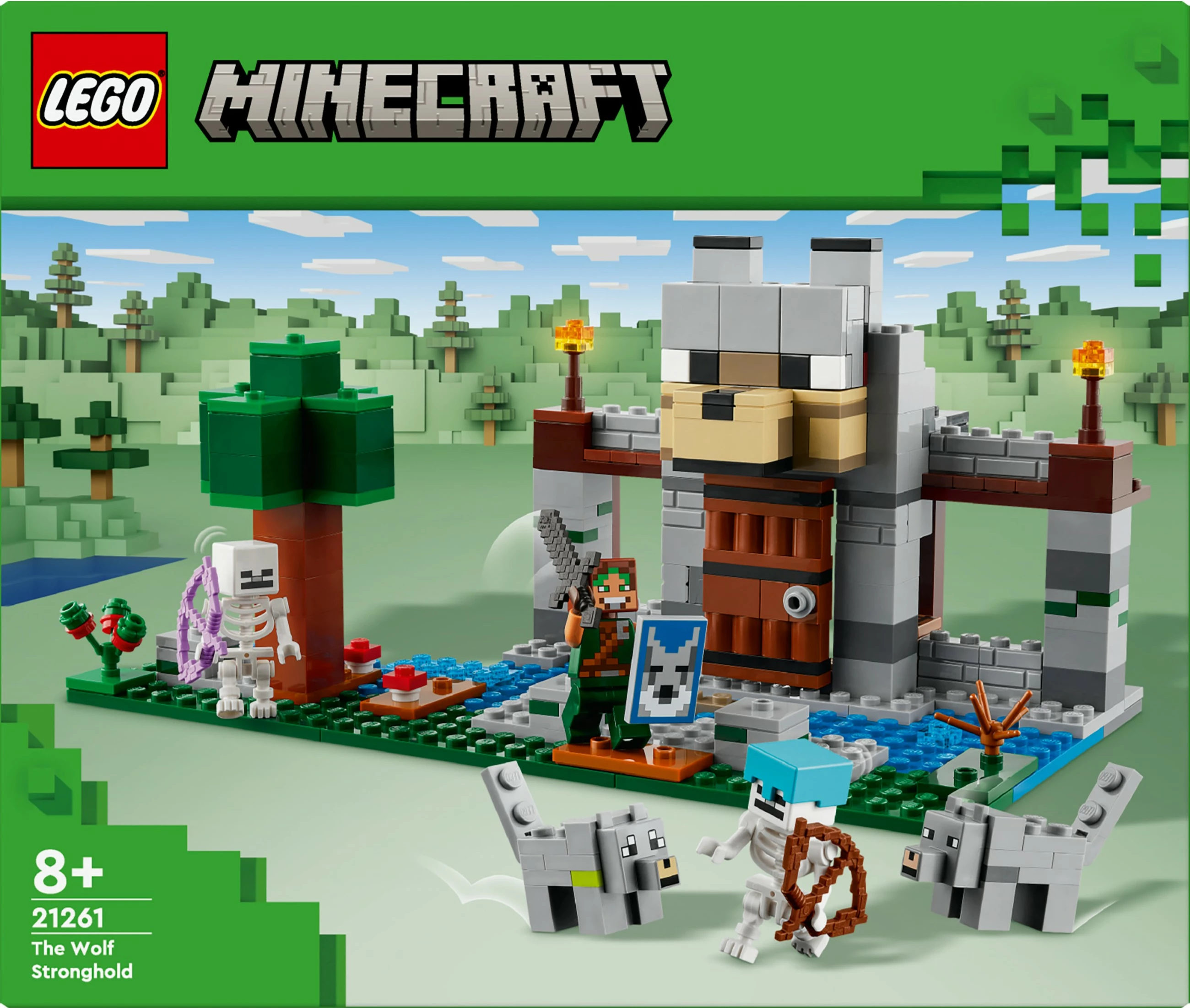 Set za gradnjo LEGO Minecraft Die Wolfsfestung 21261, večbarven