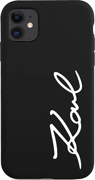 Zaščitni ovitek za iPhone 11/XR 6.1", silikon, črn Karl Lagerfeld KLHCN61SKSVGK