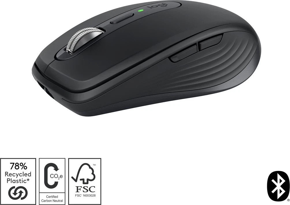 Brezžični miš RF + Bluetooth, 8000 DPI, Logitech MX Anywhere 3S