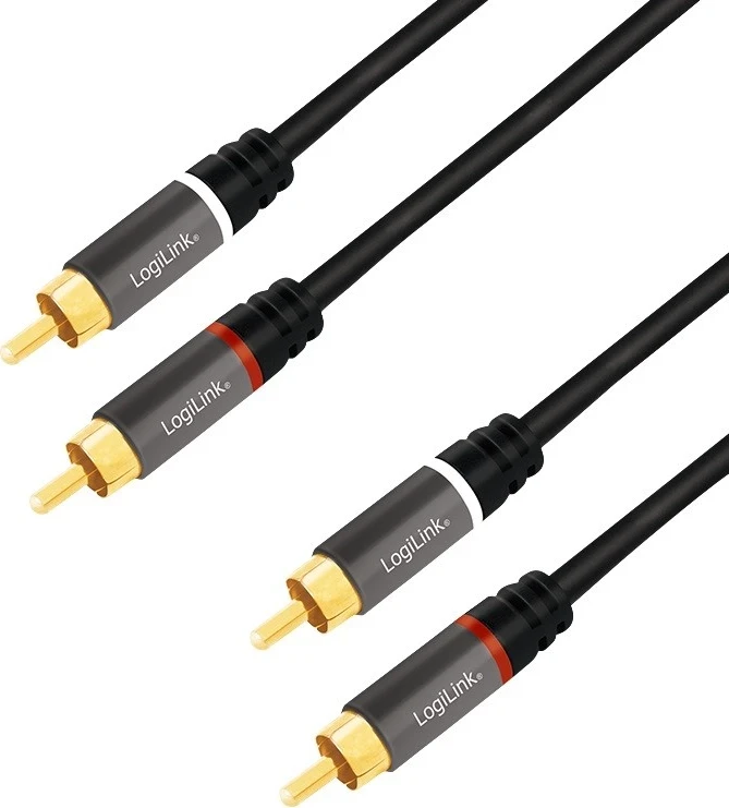 Kabel RCA 2,0 m, pozlačeni kontakti, Logilink