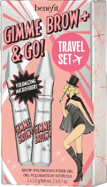 Gel za obrvi za volumen in naravno barvo Benefit Gimme Brow+ Duo 3 Neutral Light Brown 2x3 g