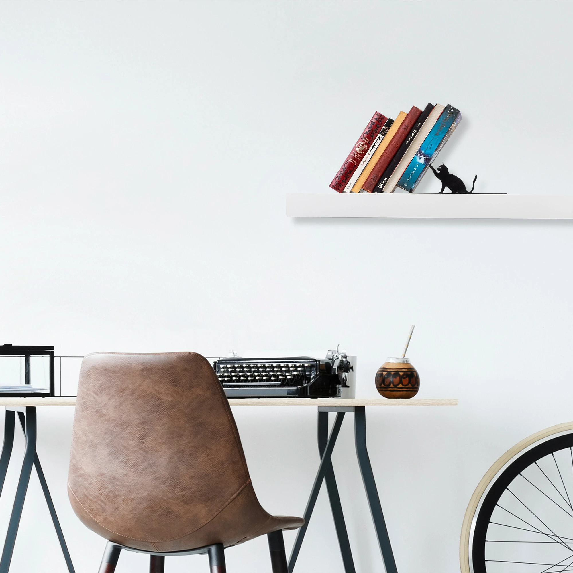 Kovinsko držalo za knjige, črno, Aberto Design, 25,5 x 12,5 x 12 cm