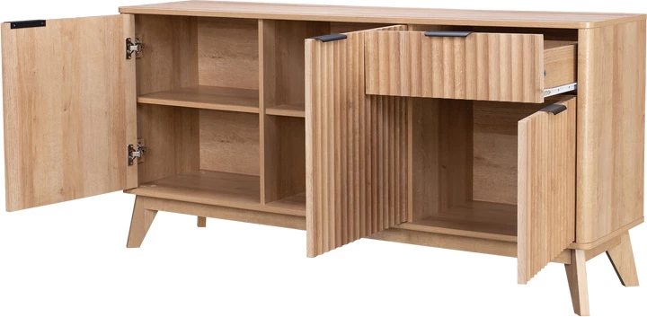 Bufet iz MDF z naravnim tonom Hamea, 150x39,5x73 cm