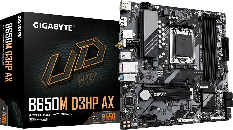 Matična plošča Gigabyte B650M D3HP AX, Socket AM5, DDR5, WiFi 6E, 2.5GbE LAN