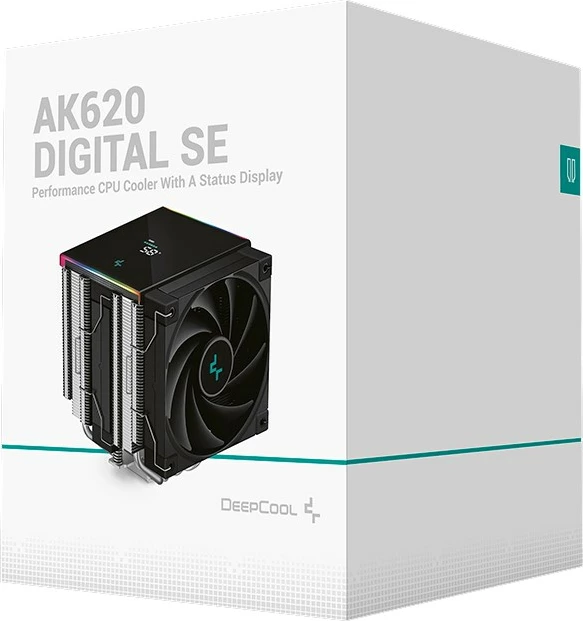 Hladilnik procesorja DeepCool AK620 DIGITAL SE, 2 ventilatorja, RGB, črn