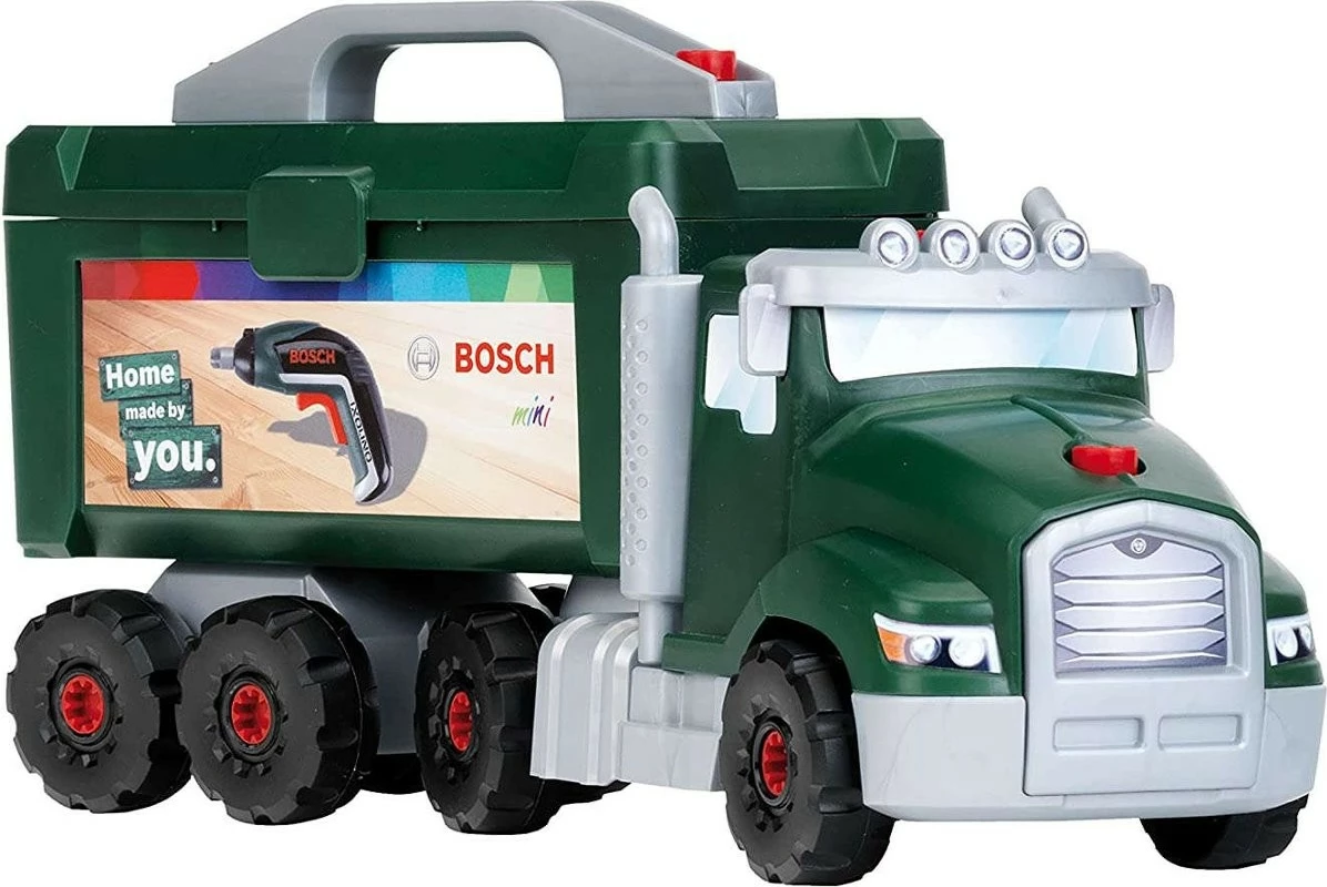 Velik kamion igrača v stilu Bosch Klein Turning Truck, plastika, za fante, zelen/črn/srebrn