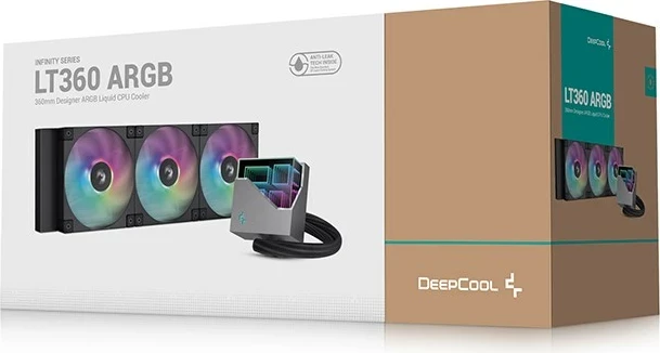 Hladilnik z vodnim hlajenjem za procesor DEEPCOOL LT360, 12 cm, črn