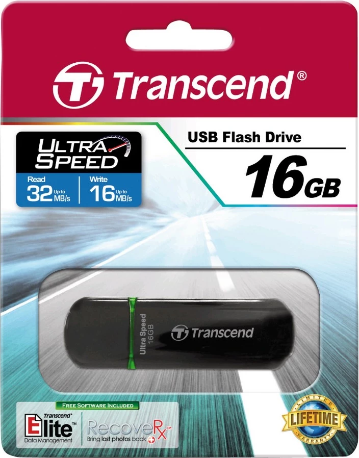 USB ključek 16GB Transcend JetFlash 600, USB 2.0, črn