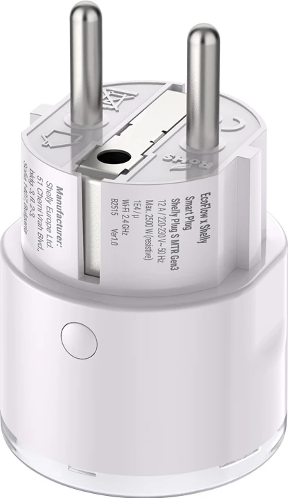 Pametna vtičnica EcoFlow x Shelly Smart Plug, Wi-Fi/Bluetooth, bela