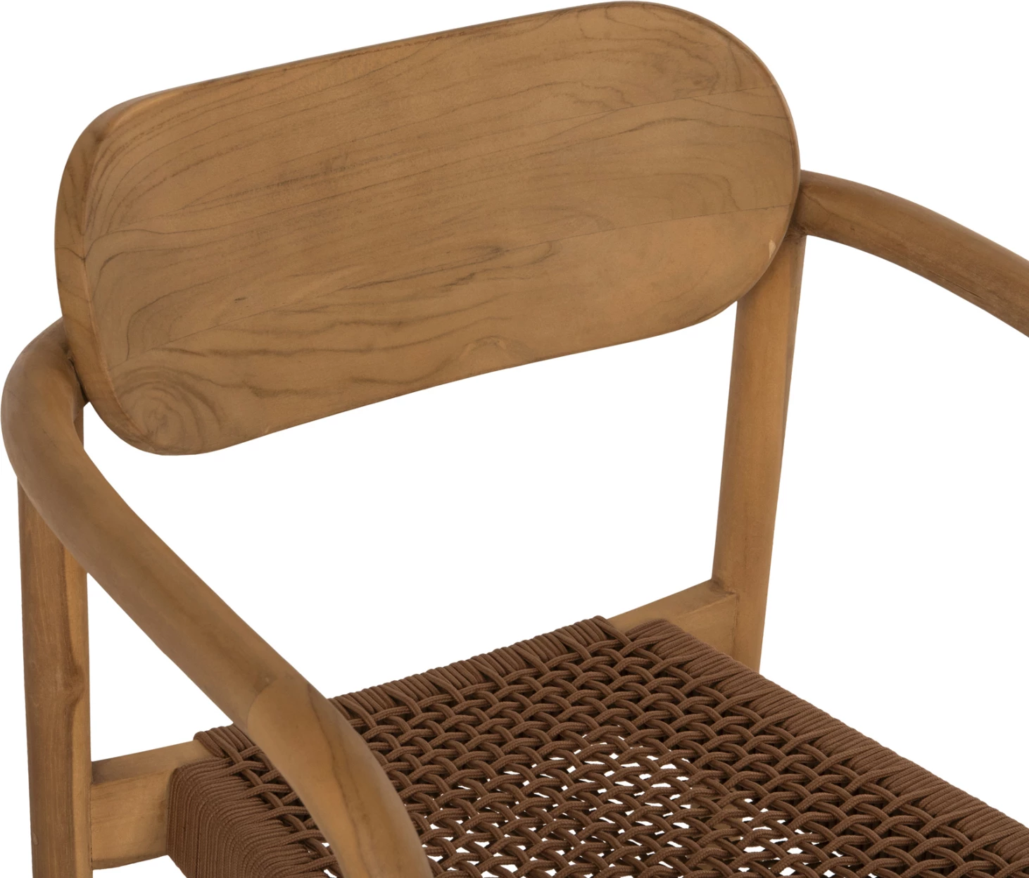 Fotelj OSLO FH9636.01 iz tikovine v naravni barvi in rjave vrvi 55x54x80Hcm