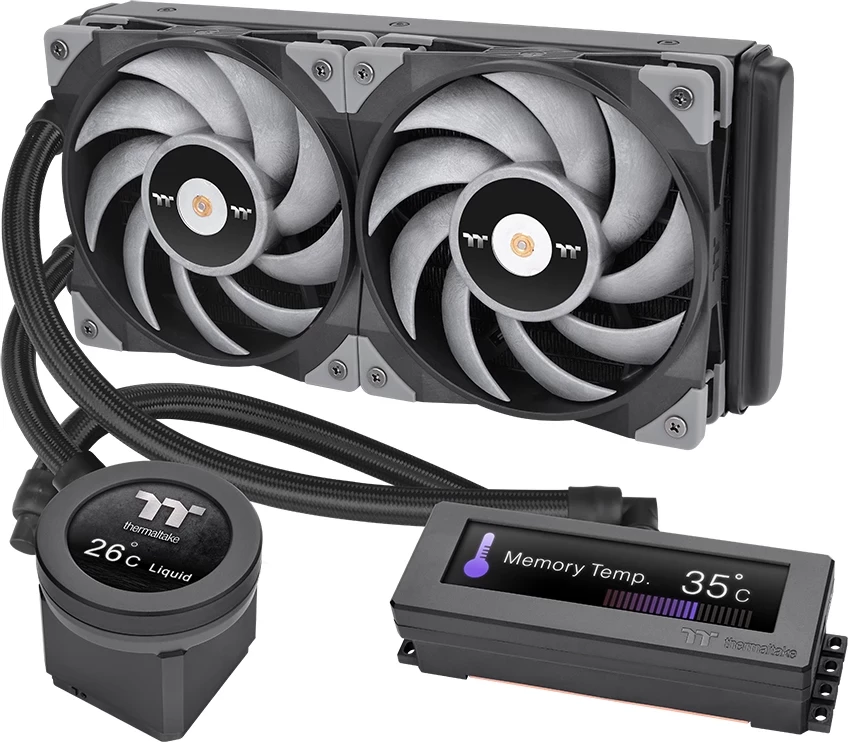 Vodno hlajenje vse-v-enem za procesor in RAM Thermaltake Floe RC Ultra 240, LCD, 240 mm, črno