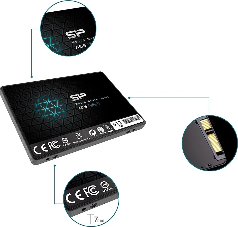 SSD 2,5", 512 GB Silicon Power Ace A55