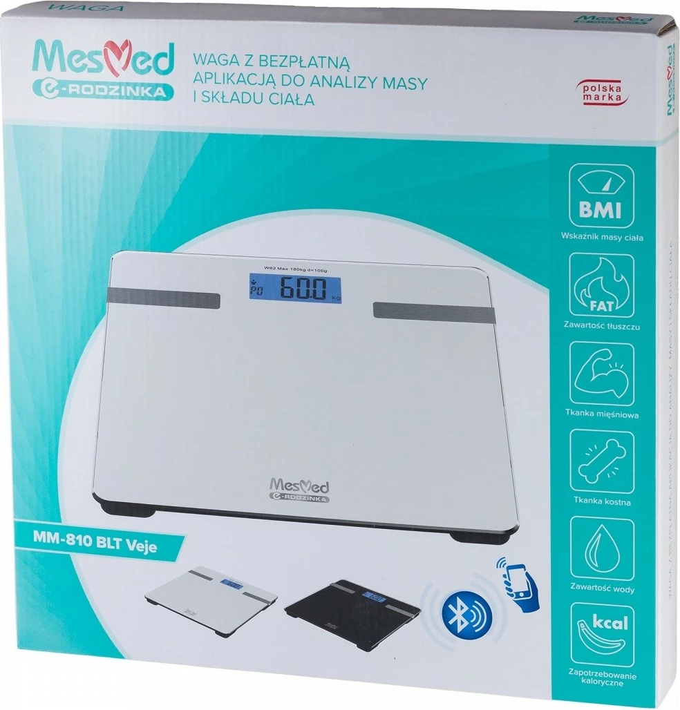 Elektronska tehtnica Mesmed MM-810 BLT, Bluetooth, bela