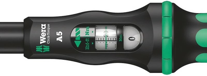 Momentni ključ, Wera 05075604001, mehaničen, 1/4", 2,5-25 Nm, črn, zelen