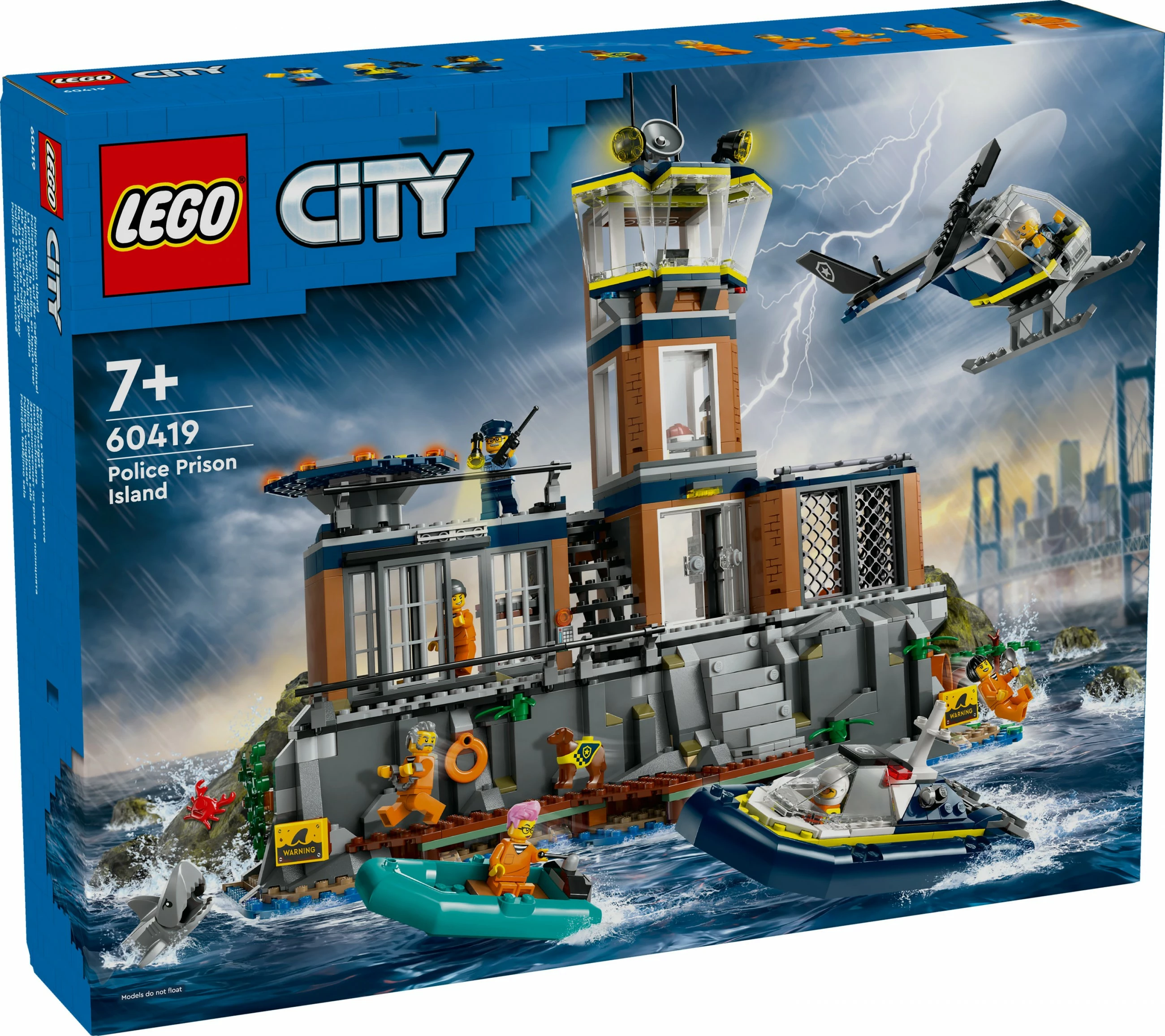 Gradbeni komplet Policijski zaporniški otok LEGO 60419, 980 kosov, večbarven