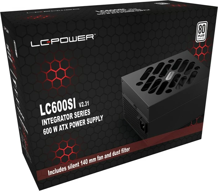 Napajalnik 600W, 80 PLUS, ATX, črn, LC-Power LC600SI V2.31