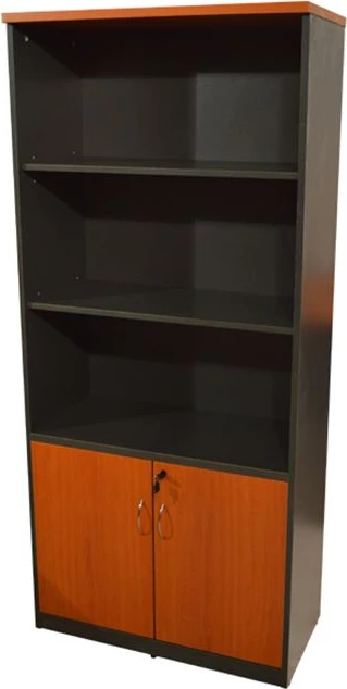 Profesionalna pisarniška knjižna omara FH2014.03 češnjeva barva z 2 vrati 80Χ40Χ180cm