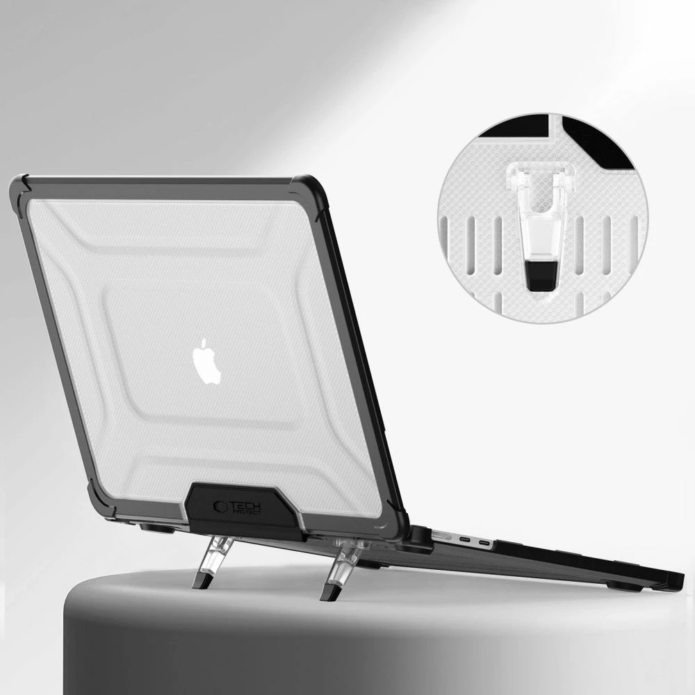 Ovitek, prosojen in črn Tech-Protect SmartShell Pro za MacBook Air 13" M2/M3/M4