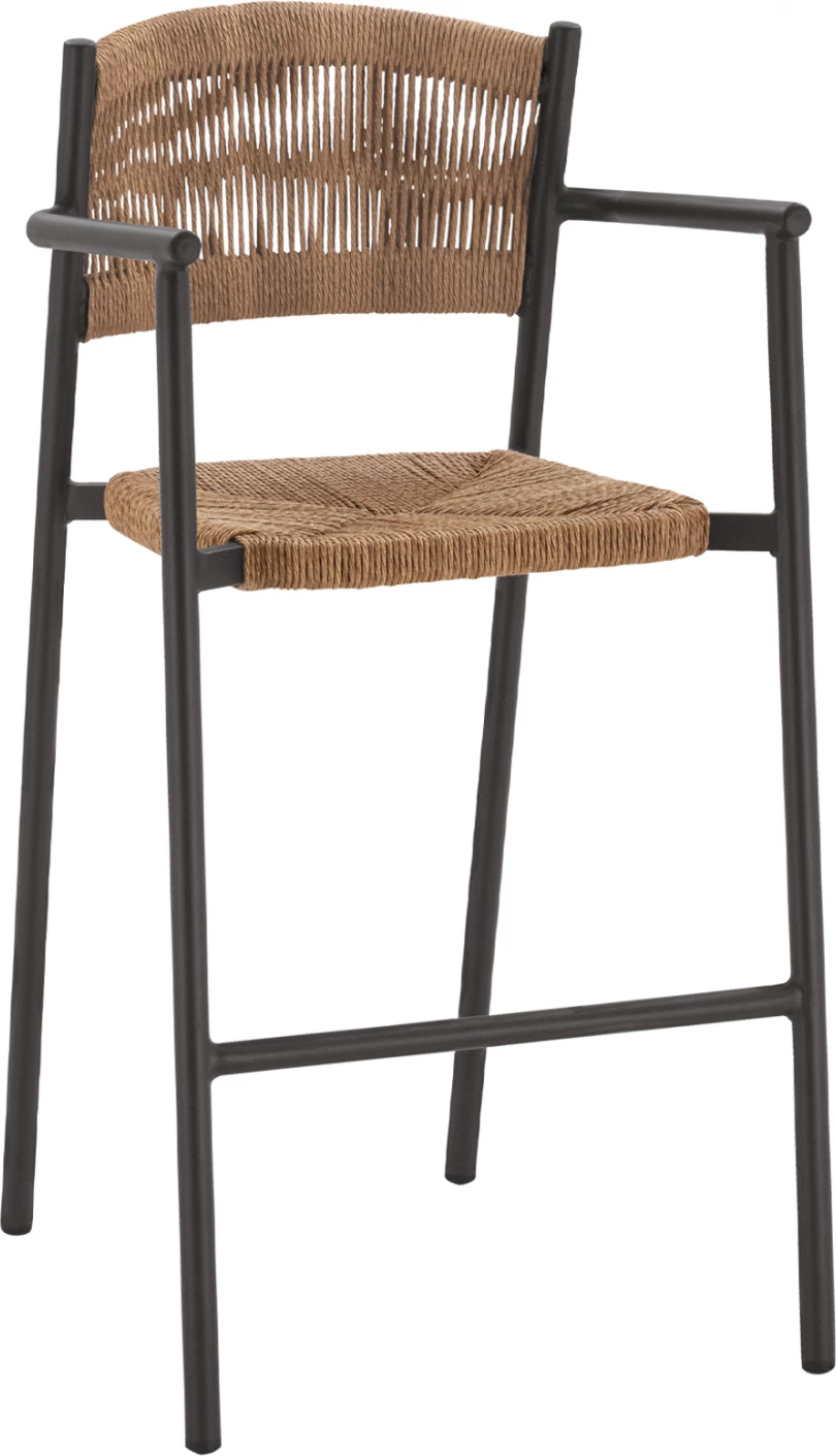 Aluminijasti barski stol z bež vrvjo FH5785.02 55,5x58x107 cm