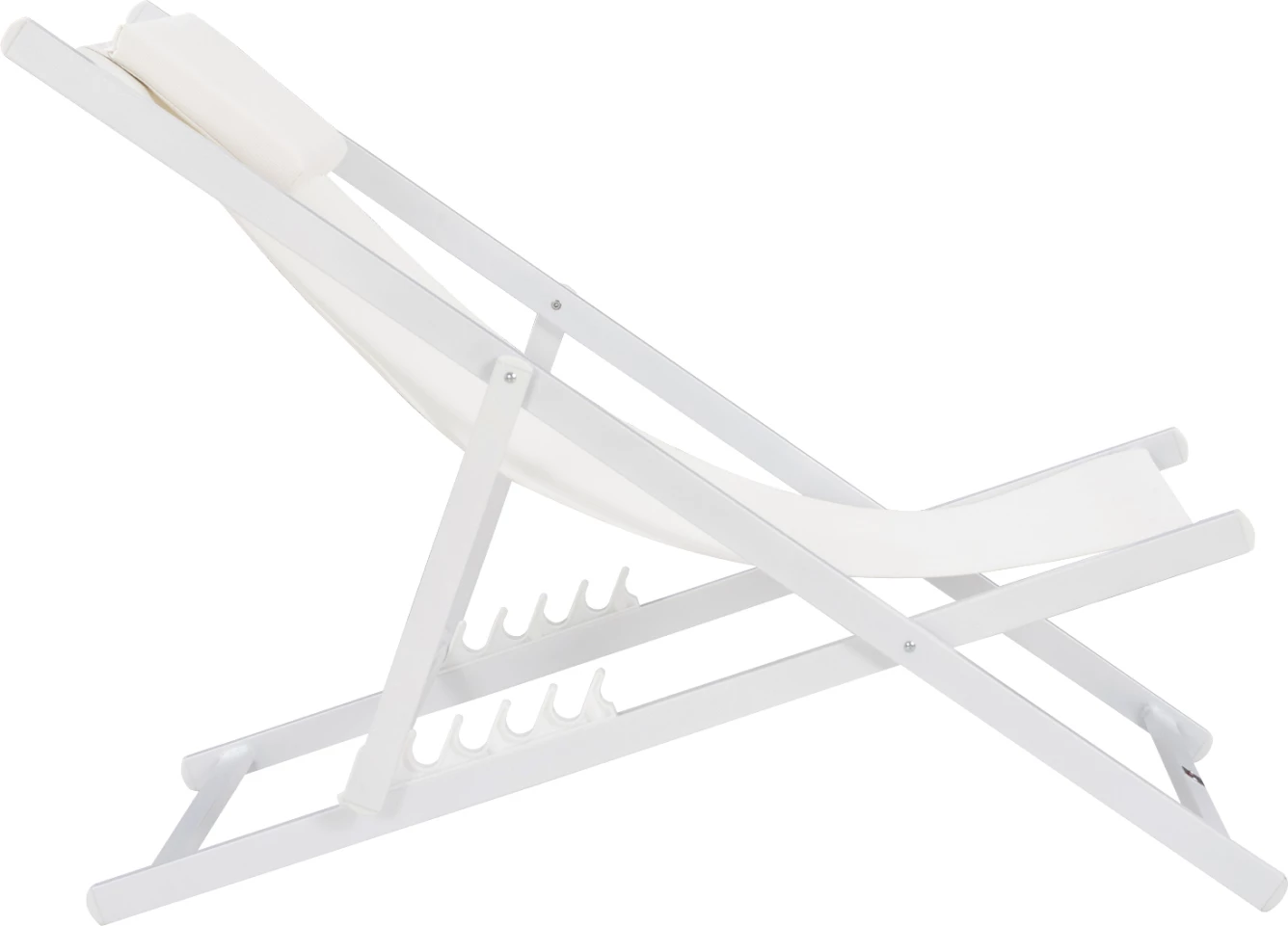 Profesionalni ležalni stol KEA FH5076.04 aluminij in textilene v beli barvi 59,5x102,5x94H cm
