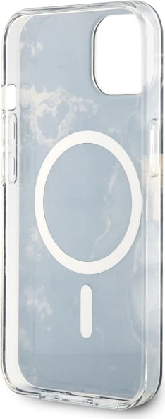 Ovitek za telefon Golden Marble za iPhone 14 6.1", MagSafe, črn - Guess