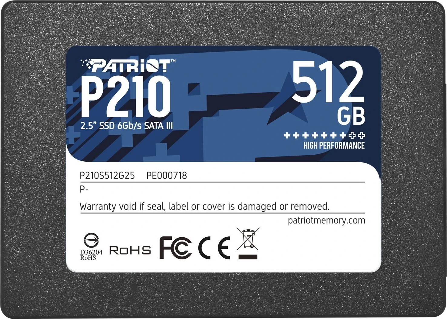 SSD disk Patriot P210, 2,5", 512 GB