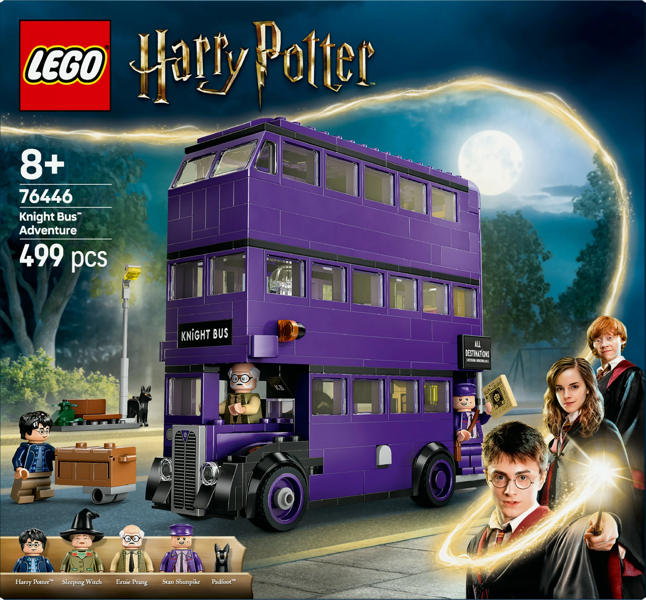 Set gradnje LEGO Harry Potter 76446, Pustolovščine z Knight avtobusom, večbarven