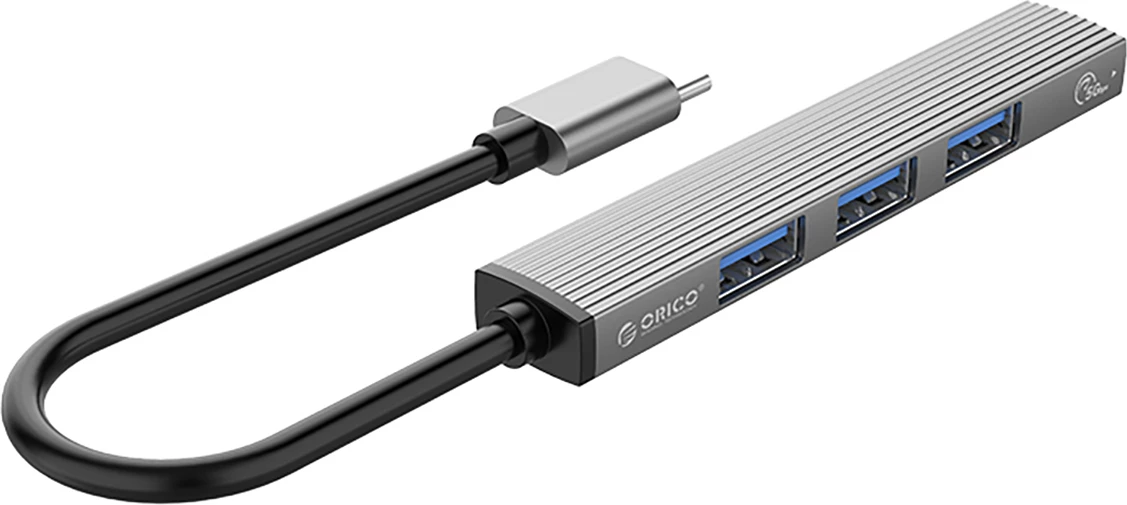 Računalniško ohišje USB-C, 1x USB-A 3.0 + 3x USB-A 2.0, sivo Orico AH-13