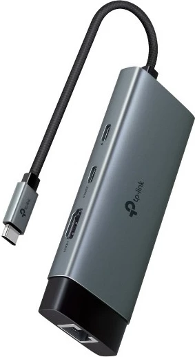 USB Type-C razširitveni hub TP-Link UH6120C, 6 vrat, HDMI, Ethernet, 0,18 m, siv