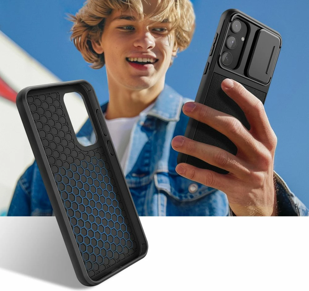Zaščitni ovitek Velar Cam+ za Samsung Galaxy A55 5G, Tech-Protect, črn
