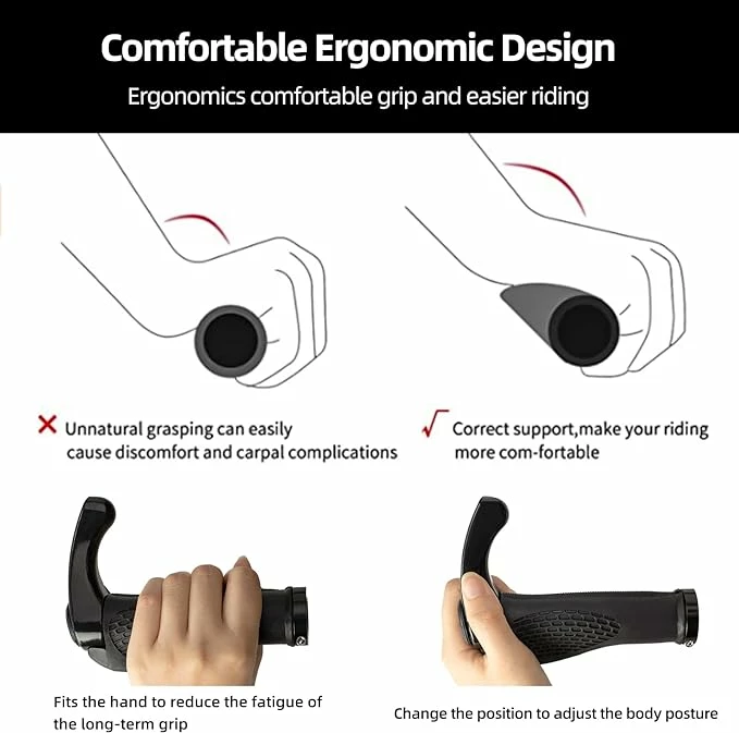 Ročaji za kolo z rogovi, Rockbros BT1007B, črni