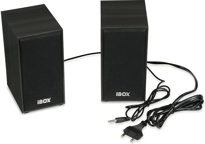 Altoparlantni komplet 2.0 iz črnega lesa, iBOX IGLSP1B