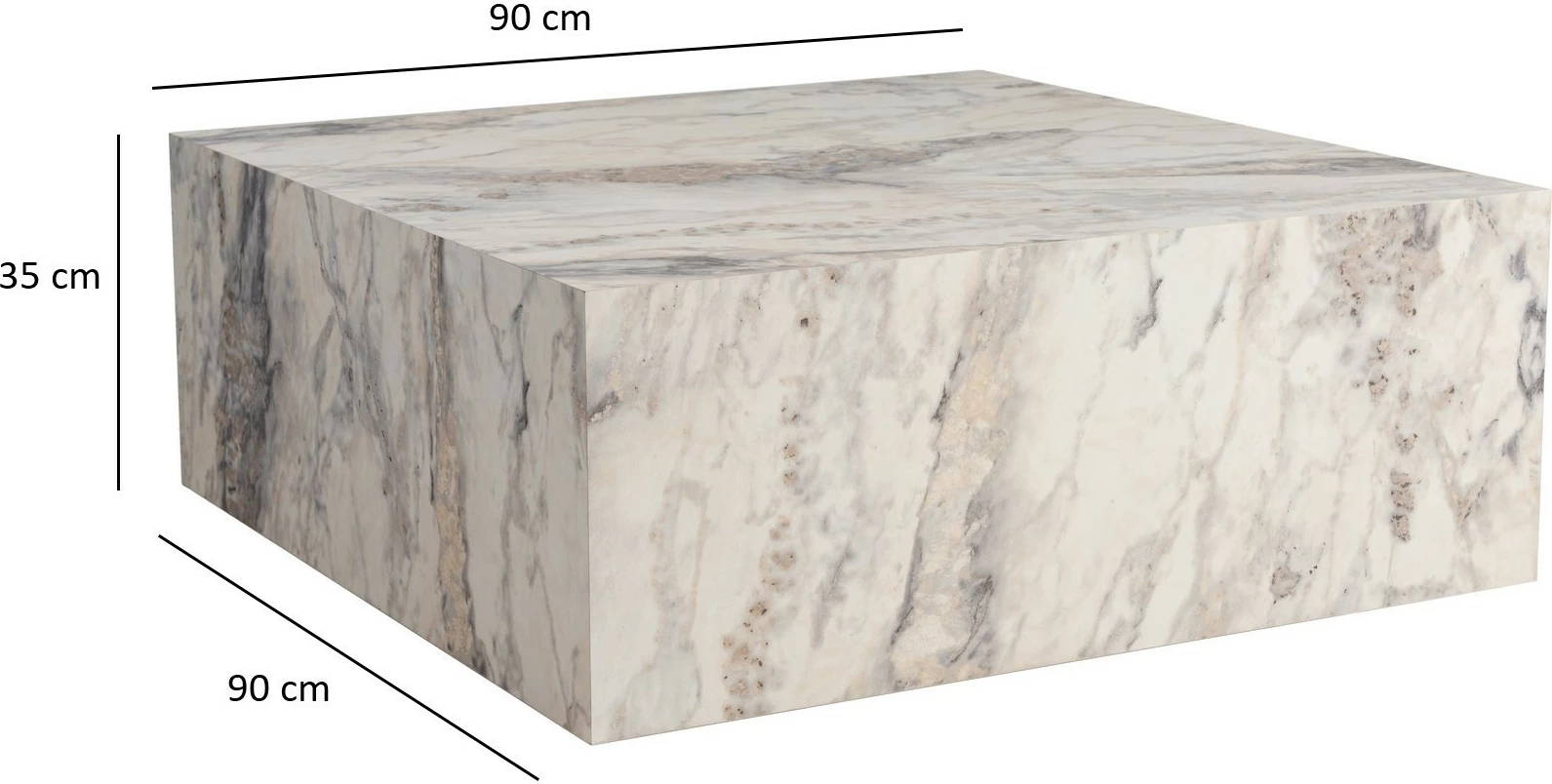 Kavna mizica Prizma, Freesia Marble, Nordure