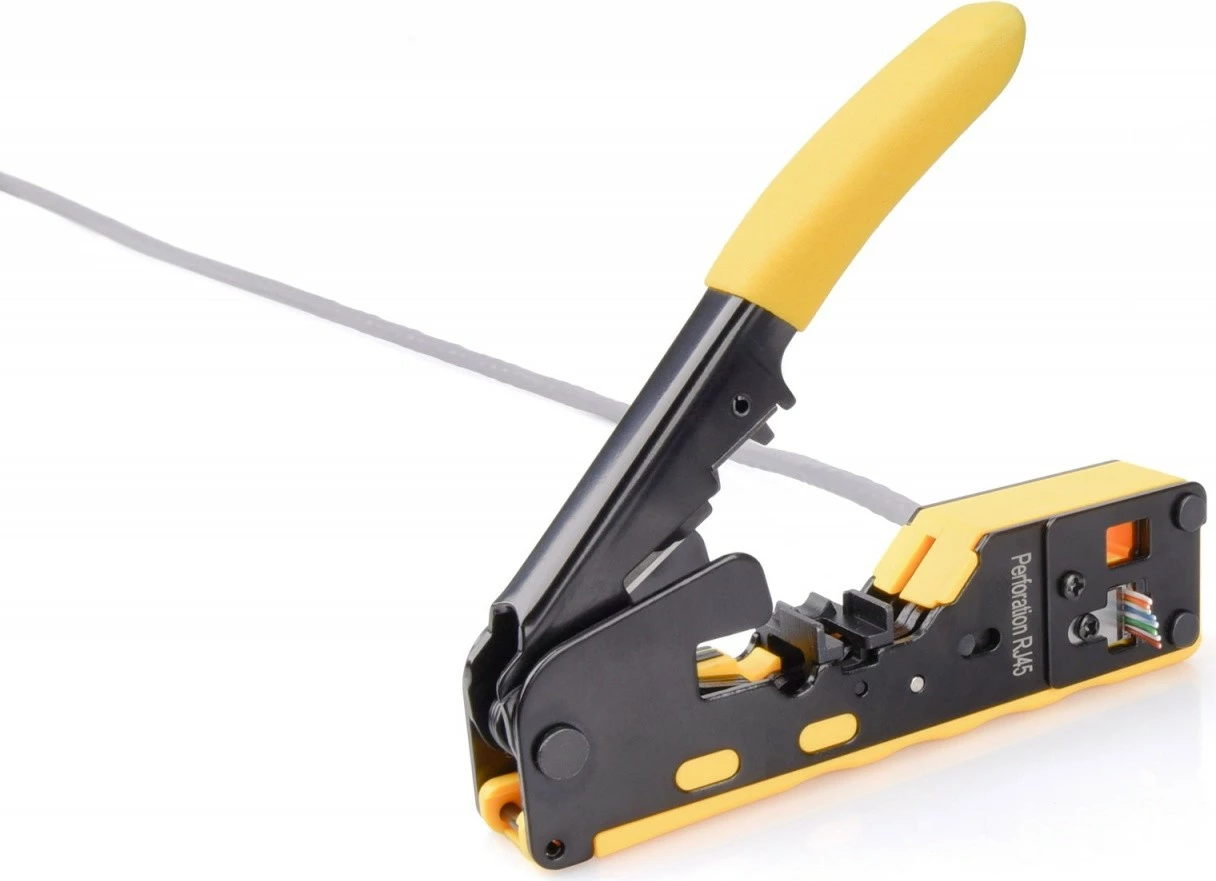 Krmilno orodje za stiskanje konektorjev Digitus DN-94025 za RJ45 Cat.5e/Cat.6, RJ12, RJ11, kovinsko, z rezanjem in odstranjevanjem izolacije