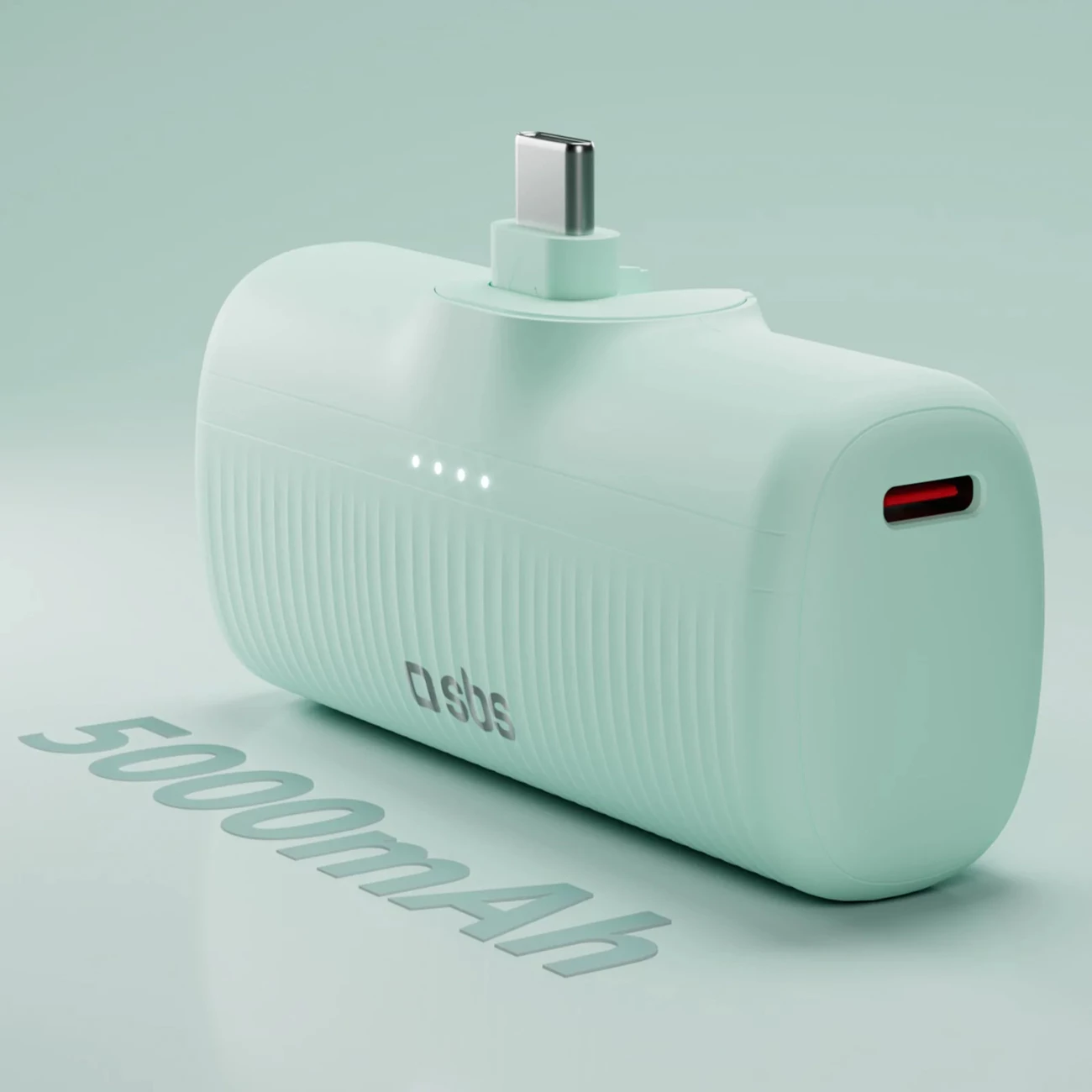 Powerbank EcoPower 5000 mAh, USB-C, 10W, SBS, zelen