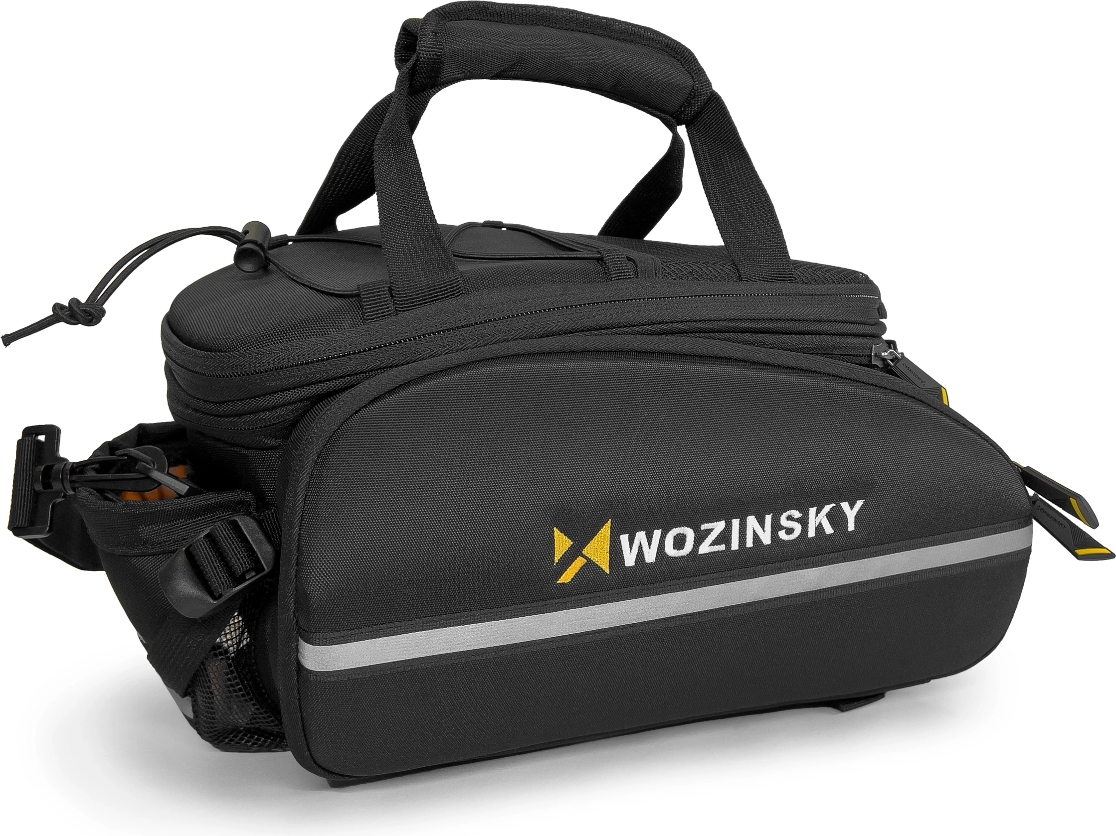 Torba za kolo Wozinsky WBB19BK, 35 L, z dežnim pokrivalom, črna