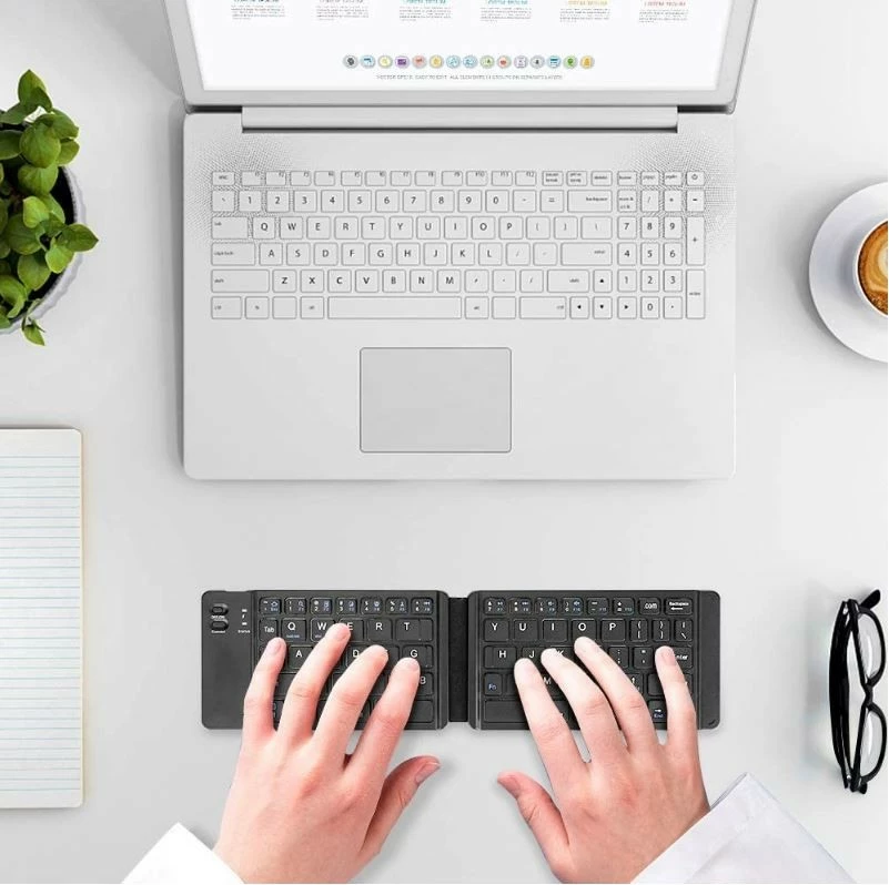 Brezžična zložljiva tipkovnica Techly 364156, Bluetooth 3.0, črna