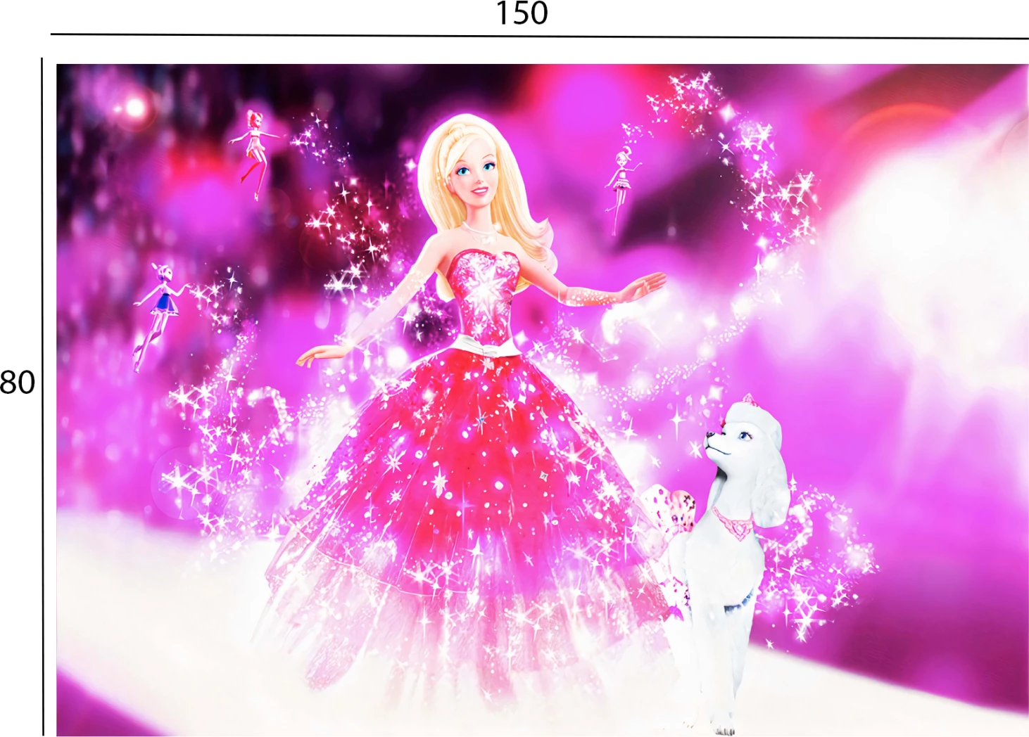 Otroška preproga v roza barvi, lutka, s franžami 80x150 cm