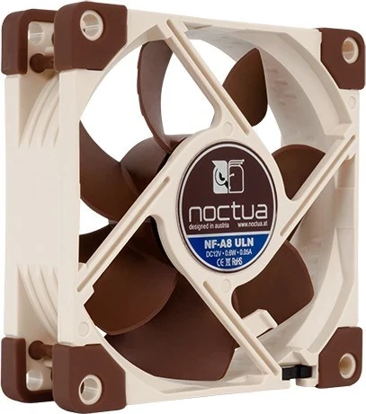 Ventilator za ohišje računalnika Noctua NF-A8 ULN, 8 cm, bež in rjav