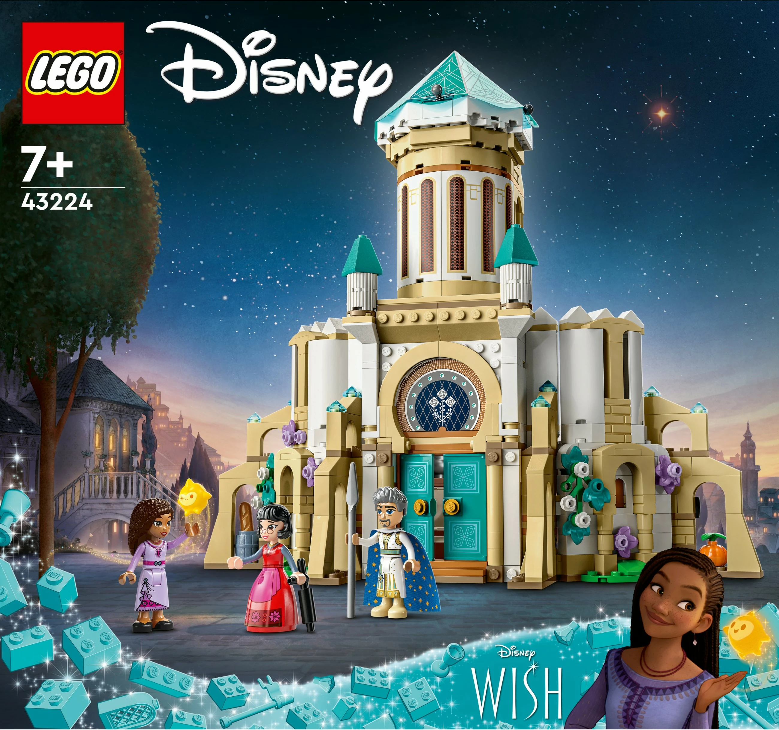 Komplet gradnje LEGO Disney Grad kralja Magnifica 43224, 613 kosov, večbarven
