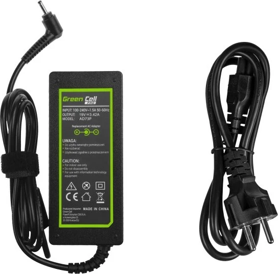 Polnilec za prenosnik 65 W, črn, Green Cell AD73P