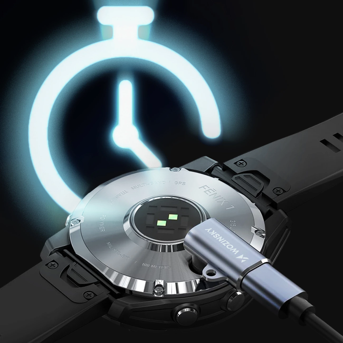 Adapter USB-C za Garmin pametno uro Wozinsky WAYGS1, siva