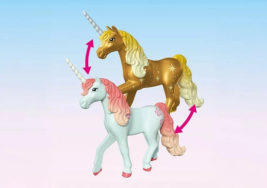 Set ustvarjalnih figuric, Playmobil Princess Magic 71841, samorog SkyRose z vilinko in Joyling, 26 delov