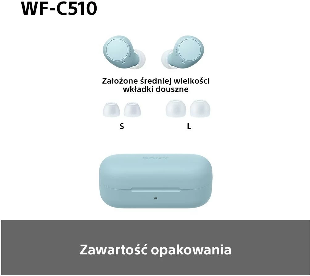 Brezžične slušalke Sony WF-C510, True Wireless, Bluetooth 5.3, modre