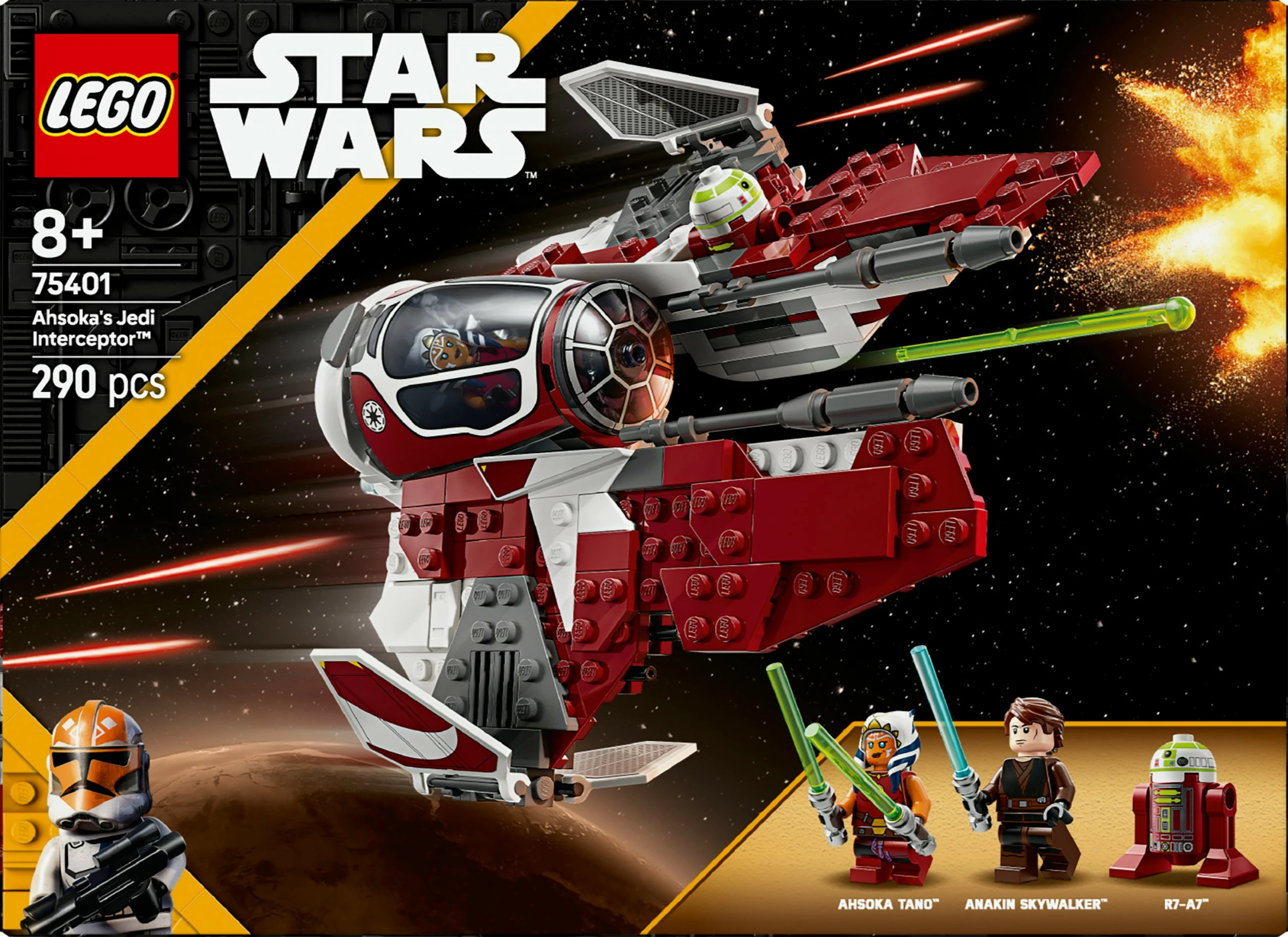 Gradbeni set Jedi Interceptor Ahsoka, LEGO Star Wars 75401, večbarven
