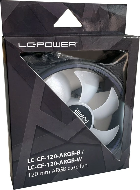 Ventilator za ohišje 12 cm z ARGB osvetlitvijo LC-Power LC-CF-120-ARGB-B, črn