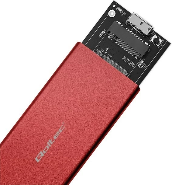 Konzola za SSD Qoltec 51831, M.2, USB 3.0, 2TB, rdeča